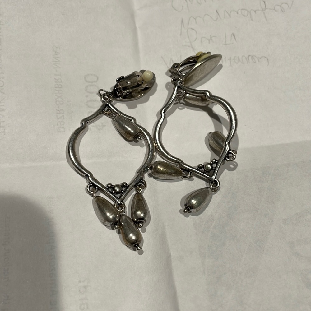 Silver tone clip on earrings